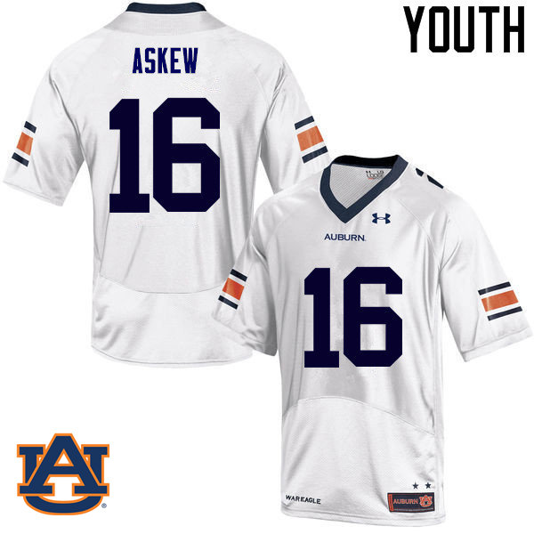 Youth Auburn Tigers #16 Malcolm Askew College Football Jerseys Sale-White